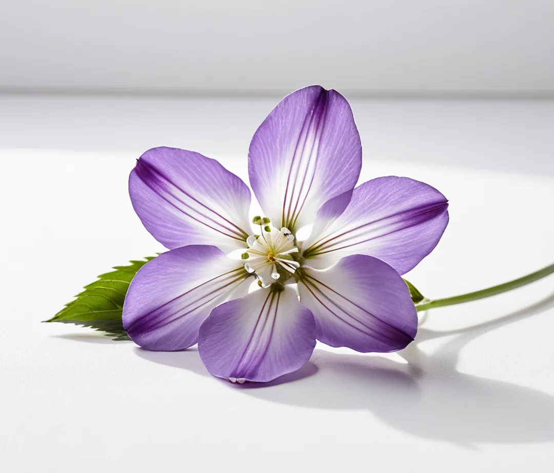 Fleur violette et blanche évoquant le bien-être naturel