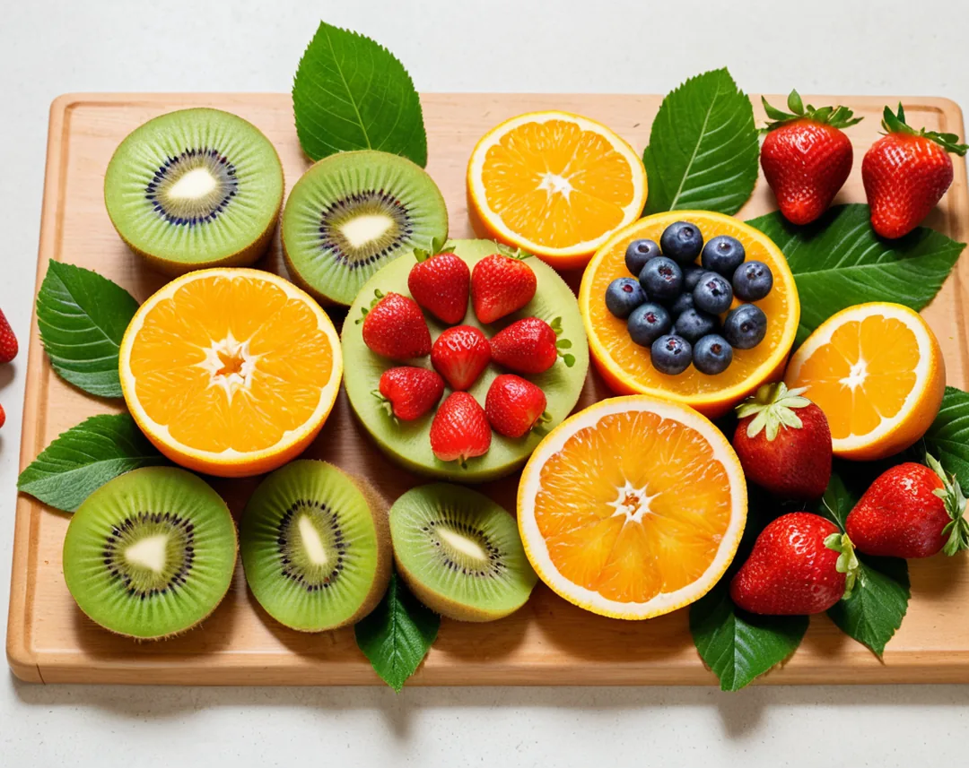 Variété de fruits frais tranchés
